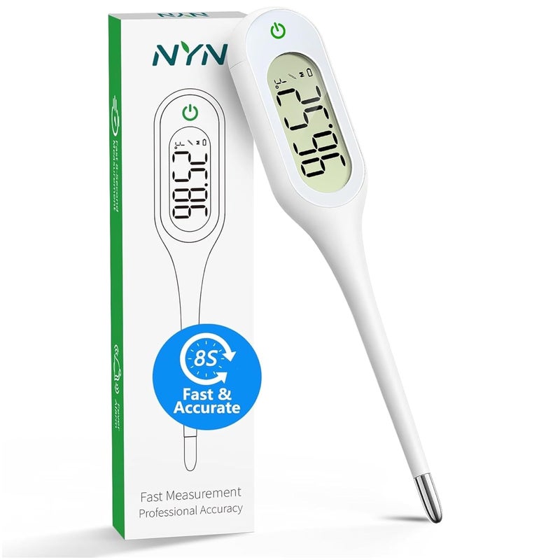 NYN 8-Second Thermometer for Adults & Kids, Fast & Accurate Reading, Fever Alarm, Pediatrician Recommended, Oral, Rectal & Axillary Use - Image 1